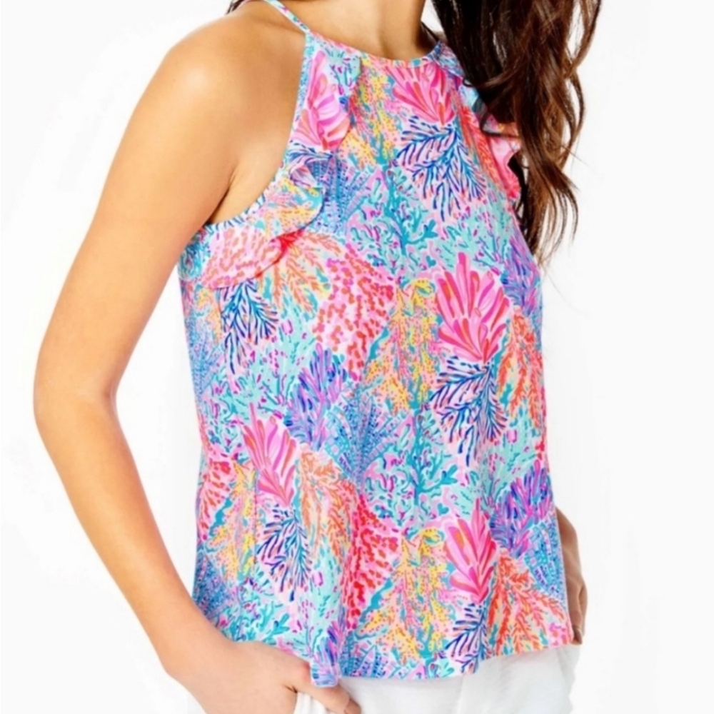 NWT Lilly Pulitzer Billie Top Multi Splashdance Medium - Picture 2 of 6
